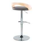 Grotto Grey Faux Leather Contemporary Adjustable Swivel Barstool (Set of 2) 20 Grotto Grey Faux Leather Contemporary Adjustable Swivel Barstool (Set of 2)