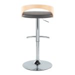 Grotto Grey Faux Leather Contemporary Adjustable Swivel Barstool (Set of 2) 21 Grotto Grey Faux Leather Contemporary Adjustable Swivel Barstool (Set of 2)