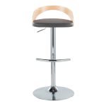 Grotto Grey Faux Leather Contemporary Adjustable Swivel Barstool (Set of 2) 22 Grotto Grey Faux Leather Contemporary Adjustable Swivel Barstool (Set of 2)