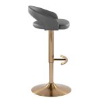 Grotto Grey Faux Leather Gold Contemporary Adjustable Barstools (Set of 2) 15 Grotto Grey Faux Leather Gold Contemporary Adjustable Barstools (Set of 2)