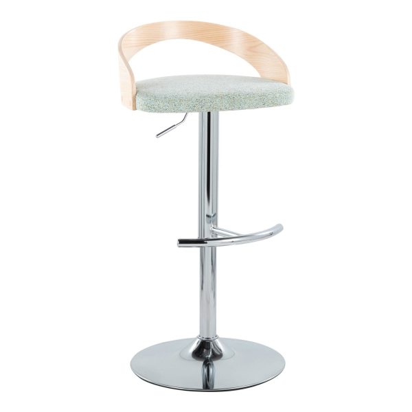 Grotto Light Green Fabric Contemporary Swivel Barstools Set of 2 5