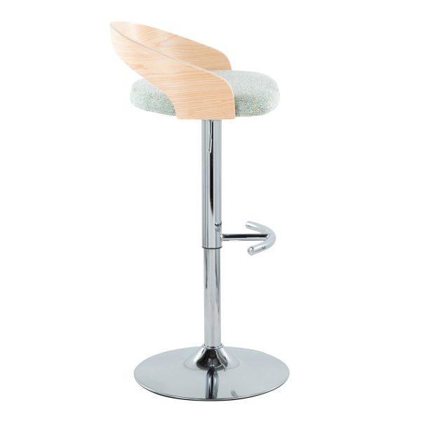Grotto Light Green Fabric Contemporary Swivel Barstools Set of 2 6