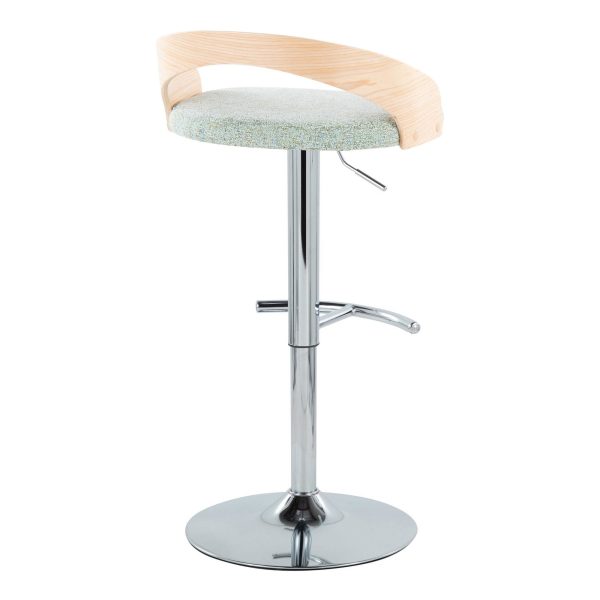 Grotto Light Green Fabric Contemporary Swivel Barstools Set of 2 7