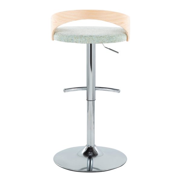 Grotto Light Green Fabric Contemporary Swivel Barstools Set of 2 8