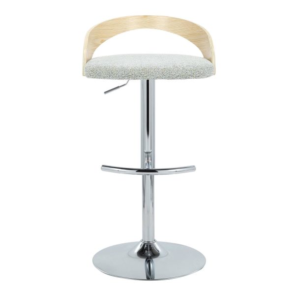 Grotto Light Green Fabric Contemporary Swivel Barstools Set of 2 9
