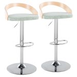 Grotto Light Green Mid-Century Modern Adjustable Swivel Barstools (Set of 2) 9 Grotto Light Green Mid-Century Modern Adjustable Swivel Barstools (Set of 2)