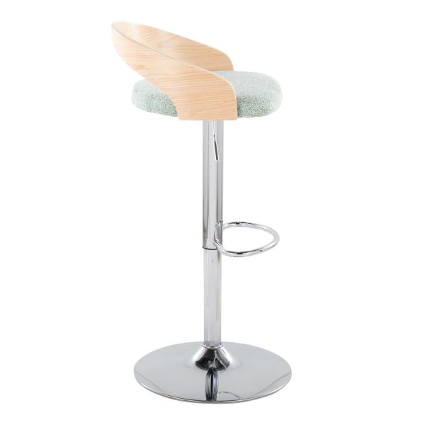 Grotto Light Green Mid Century Modern Adjustable Swivel Barstools Set of 2 2
