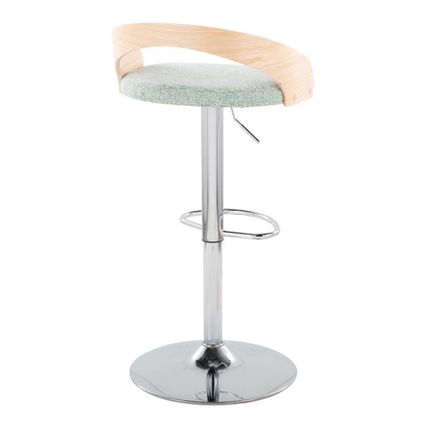 Grotto Light Green Mid Century Modern Adjustable Swivel Barstools Set of 2 3