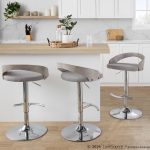 Grotto Light Grey Contemporary Adjustable Swivel Barstool (Set of 2) 13 Grotto Light Grey Contemporary Adjustable Swivel Barstool (Set of 2)