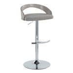 Grotto Light Grey Contemporary Adjustable Swivel Barstool (Set of 2) 17 Grotto Light Grey Contemporary Adjustable Swivel Barstool (Set of 2)