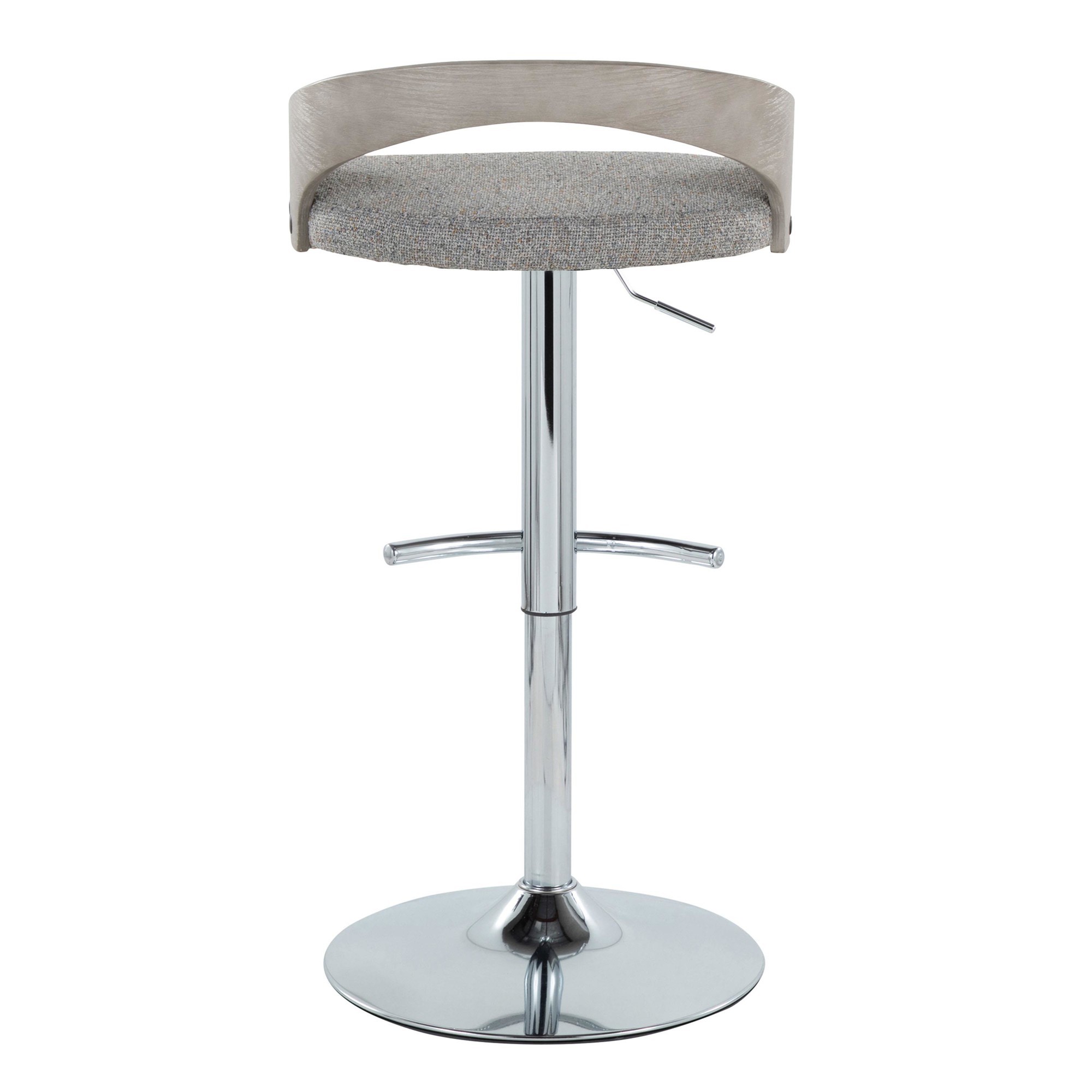 Grotto Light Grey Contemporary Adjustable Swivel Barstool (Set of 2) 9 Grotto Light Grey Contemporary Adjustable Swivel Barstool (Set of 2) - Image 9