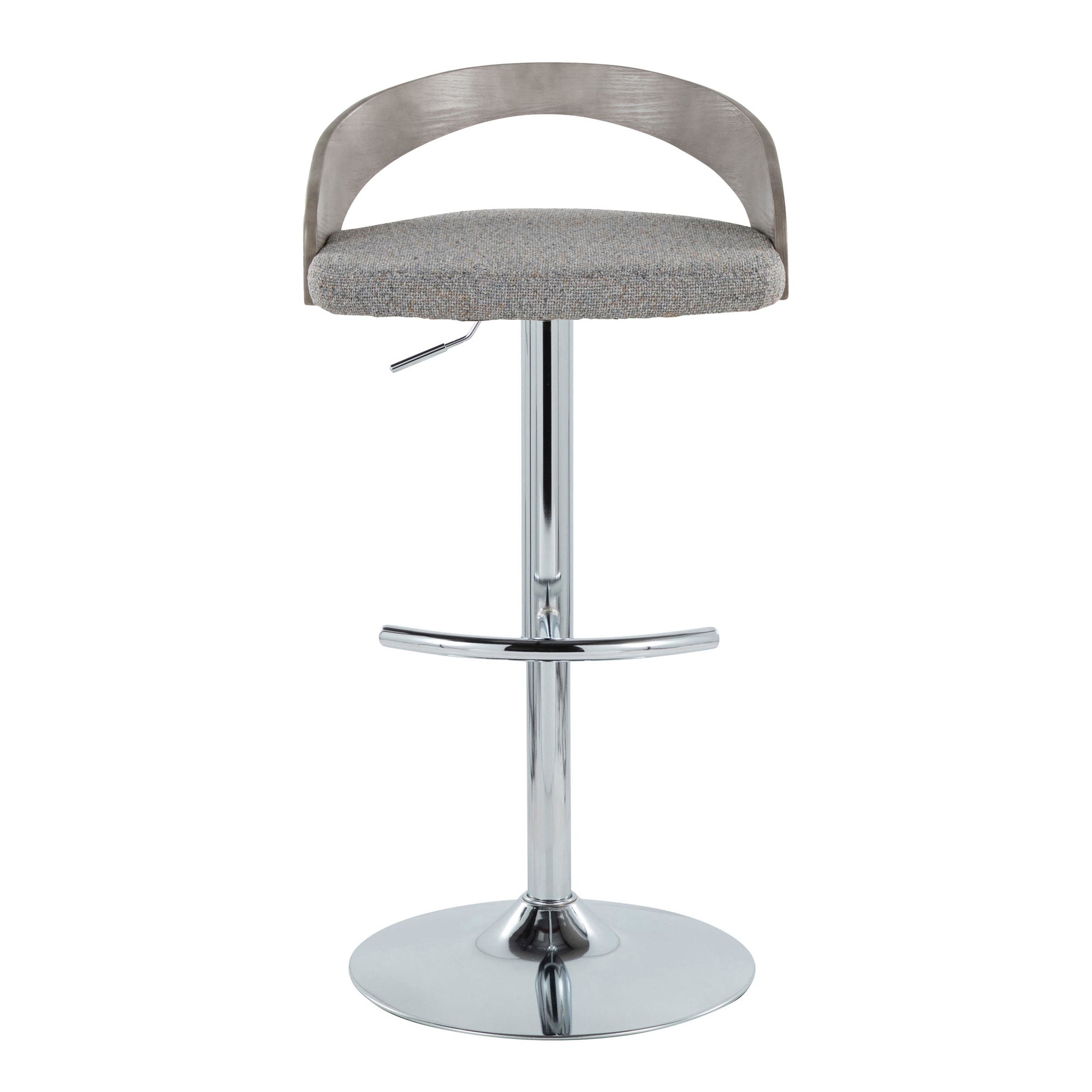 Grotto Light Grey Contemporary Adjustable Swivel Barstool (Set of 2) 10 Grotto Light Grey Contemporary Adjustable Swivel Barstool (Set of 2) - Image 10