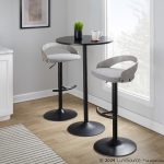 Grotto Light Grey Fabric Contemporary Adjustable Swivel Barstools (Set of 2) 13 Grotto Light Grey Fabric Contemporary Adjustable Swivel Barstools (Set of 2)