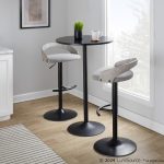Grotto Light Grey Fabric Contemporary Adjustable Swivel Barstools (Set of 2) 12 Grotto Light Grey Fabric Contemporary Adjustable Swivel Barstools (Set of 2)