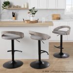 Grotto Light Grey Fabric Contemporary Adjustable Swivel Barstools (Set of 2) 14 Grotto Light Grey Fabric Contemporary Adjustable Swivel Barstools (Set of 2)
