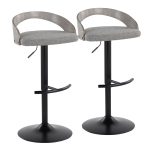 Grotto Light Grey Fabric Contemporary Adjustable Swivel Barstools (Set of 2) 16 Grotto Light Grey Fabric Contemporary Adjustable Swivel Barstools (Set of 2)