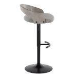 Grotto Light Grey Fabric Contemporary Adjustable Swivel Barstools (Set of 2) 18 Grotto Light Grey Fabric Contemporary Adjustable Swivel Barstools (Set of 2)