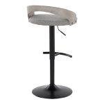 Grotto Light Grey Fabric Contemporary Adjustable Swivel Barstools (Set of 2) 19 Grotto Light Grey Fabric Contemporary Adjustable Swivel Barstools (Set of 2)