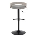 Grotto Light Grey Fabric Contemporary Adjustable Swivel Barstools (Set of 2) 20 Grotto Light Grey Fabric Contemporary Adjustable Swivel Barstools (Set of 2)