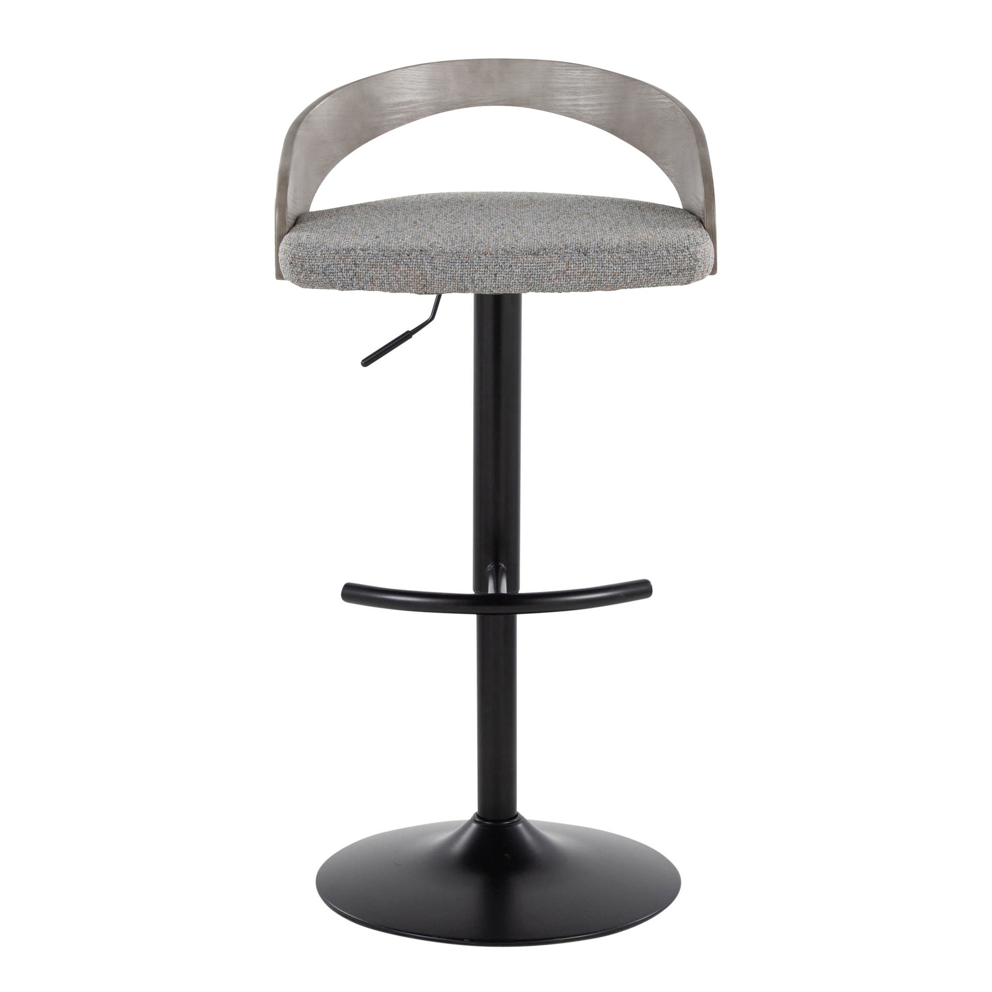 Grotto Light Grey Fabric Contemporary Adjustable Swivel Barstools (Set of 2) 10 Grotto Light Grey Fabric Contemporary Adjustable Swivel Barstools (Set of 2) - Image 10