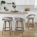 Grotto Light Grey Swivel Counter Stools Contemporary Style (Set of 2) (Set of 2) 11 Grotto Light Grey Swivel Counter Stools Contemporary Style (Set of 2) (Set of 2)