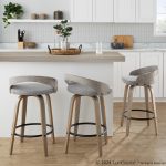 Grotto Light Grey Swivel Counter Stools Contemporary Style (Set of 2) (Set of 2) 10 Grotto Light Grey Swivel Counter Stools Contemporary Style (Set of 2) (Set of 2)