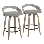 Grotto Light Grey Swivel Counter Stools Contemporary Style (Set of 2) (Set of 2) 12 Grotto Light Grey Swivel Counter Stools Contemporary Style (Set of 2) (Set of 2)