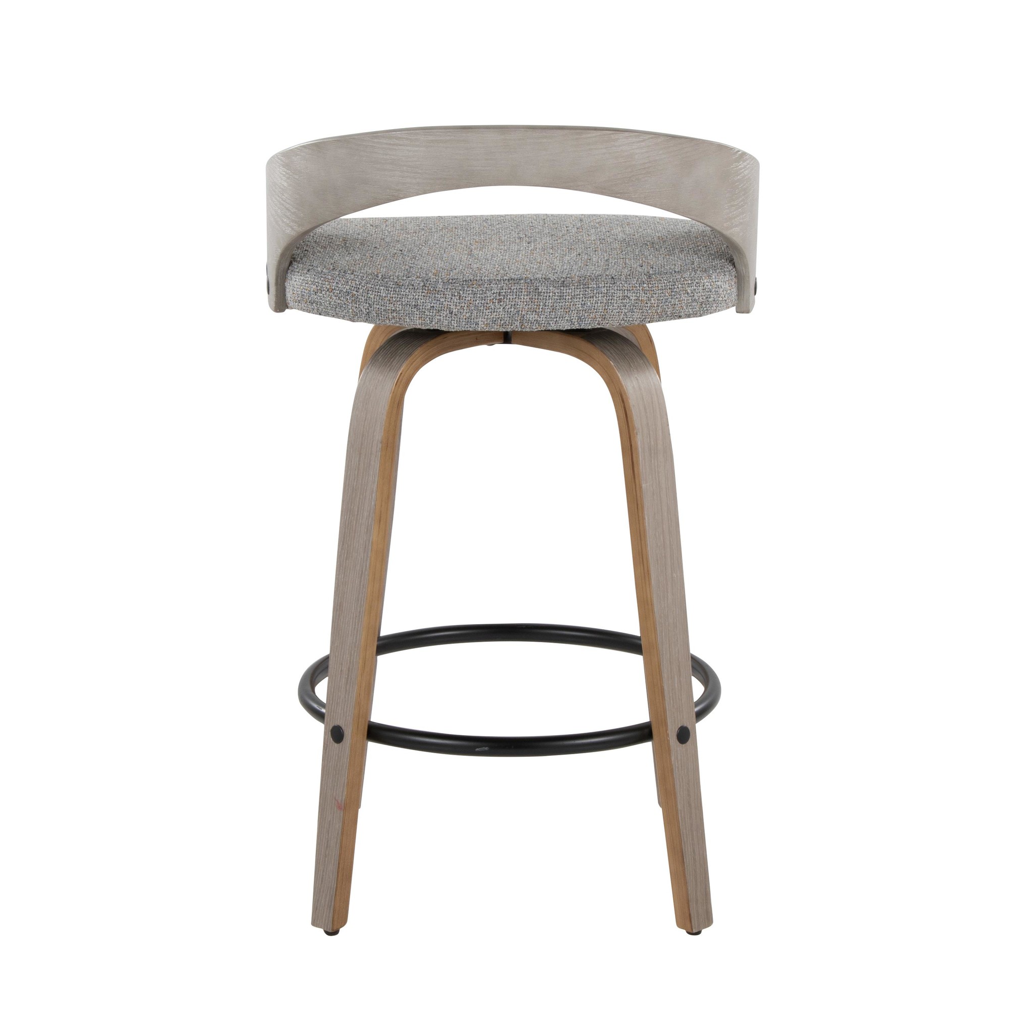 Grotto Light Grey Swivel Counter Stools Contemporary Style (Set of 2) (Set of 2) 7 Grotto Light Grey Swivel Counter Stools Contemporary Style (Set of 2) (Set of 2) - Image 7