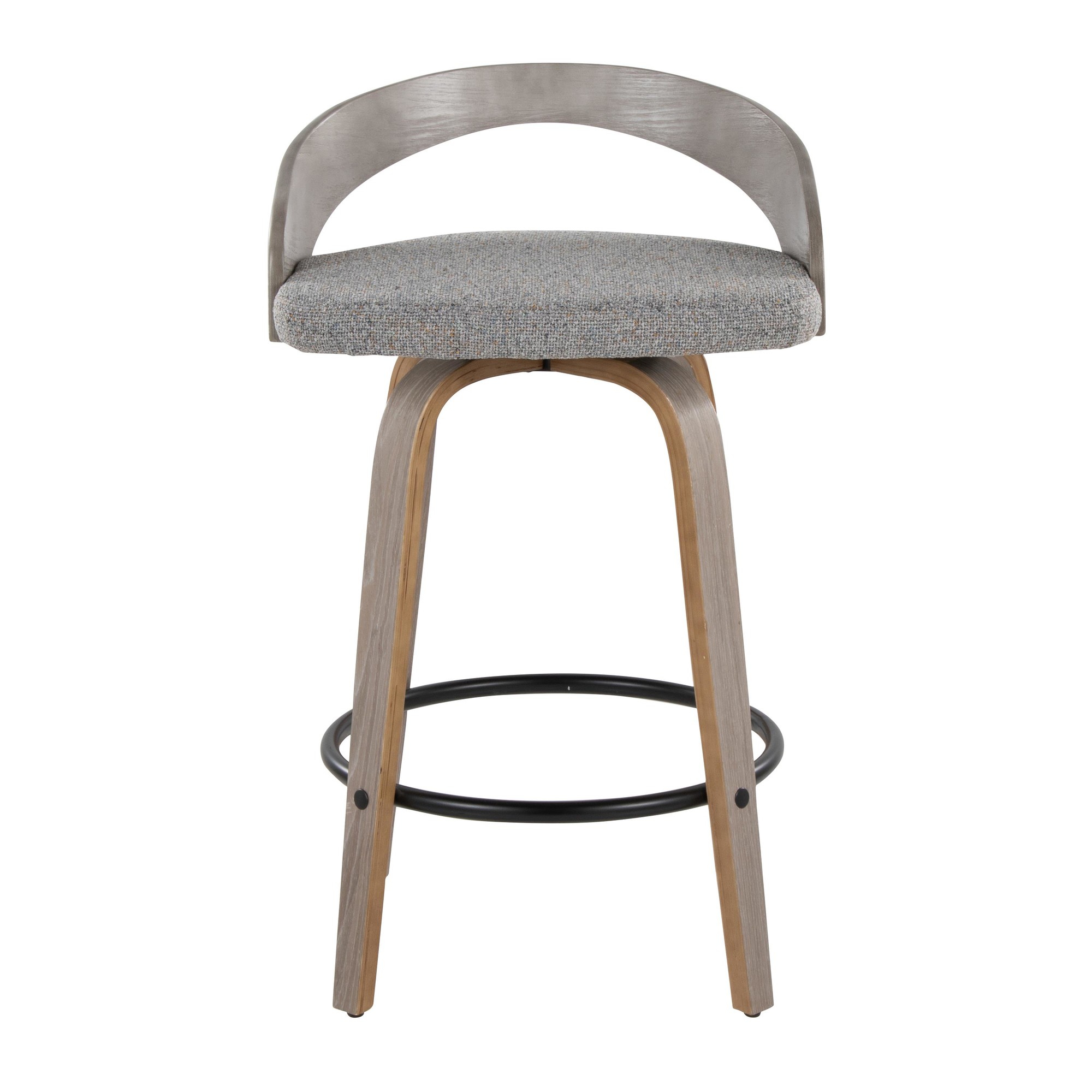 Grotto Light Grey Swivel Counter Stools Contemporary Style (Set of 2) (Set of 2) 8 Grotto Light Grey Swivel Counter Stools Contemporary Style (Set of 2) (Set of 2) - Image 8