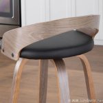 Grotto Light Grey Wood Black Faux Leather Swivel Barstools (Set of 2) 21 Grotto Light Grey Wood Black Faux Leather Swivel Barstools (Set of 2)