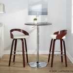 Grotto Mahogany White Swivel Mid-Century Modern Bar Stool (Set of 2) 13 Grotto Mahogany White Swivel Mid-Century Modern Bar Stool (Set of 2)