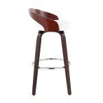 Grotto Mahogany White Swivel Mid-Century Modern Bar Stool (Set of 2) 19 Grotto Mahogany White Swivel Mid-Century Modern Bar Stool (Set of 2)