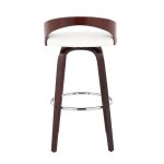 Grotto Mahogany White Swivel Mid-Century Modern Bar Stool (Set of 2) 21 Grotto Mahogany White Swivel Mid-Century Modern Bar Stool (Set of 2)