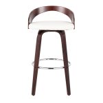 Grotto Mahogany White Swivel Mid-Century Modern Bar Stool (Set of 2) 22 Grotto Mahogany White Swivel Mid-Century Modern Bar Stool (Set of 2)