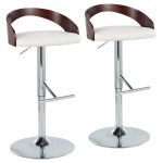 Grotto Mid-Century Adjustable Swivel Barstools White Chrome (Set of 2) (Set of 2) 13 Grotto Mid-Century Adjustable Swivel Barstools White Chrome (Set of 2) (Set of 2)