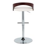 Grotto Mid-Century Adjustable Swivel Barstools White Chrome (Set of 2) (Set of 2) 17 Grotto Mid-Century Adjustable Swivel Barstools White Chrome (Set of 2) (Set of 2)