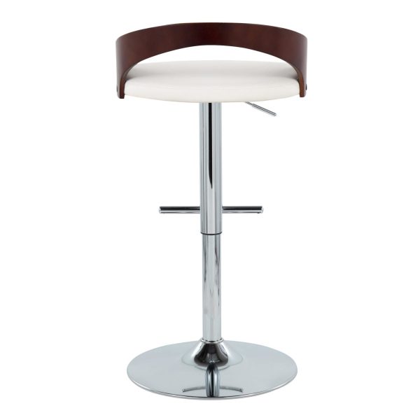 Grotto Mid Century Adjustable Swivel Barstools White Chrome Set of 2 Set of 2 6