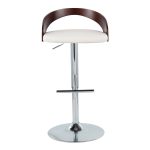 Grotto Mid-Century Adjustable Swivel Barstools White Chrome (Set of 2) (Set of 2) 18 Grotto Mid-Century Adjustable Swivel Barstools White Chrome (Set of 2) (Set of 2)