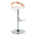 Grotto Mid-Century Modern Adjustable Chrome Barstool Zebra/White (Set of 2) 13 Grotto Mid-Century Modern Adjustable Chrome Barstool Zebra/White (Set of 2)