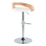 Grotto Mid-Century Modern Adjustable Chrome Barstool Zebra/White (Set of 2) 15 Grotto Mid-Century Modern Adjustable Chrome Barstool Zebra/White (Set of 2)