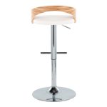 Grotto Mid-Century Modern Adjustable Chrome Barstool Zebra/White (Set of 2) 16 Grotto Mid-Century Modern Adjustable Chrome Barstool Zebra/White (Set of 2)