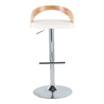 Grotto Mid-Century Modern Adjustable Chrome Barstool Zebra/White (Set of 2) 17 Grotto Mid-Century Modern Adjustable Chrome Barstool Zebra/White (Set of 2)