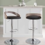 Grotto Mid-Century Modern Adjustable Swivel Barstool Chrome Grey (Set of 2) 12 Grotto Mid-Century Modern Adjustable Swivel Barstool Chrome Grey (Set of 2)