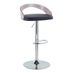 Grotto Mid-Century Modern Adjustable Swivel Barstool Chrome Grey (Set of 2) 14 Grotto Mid-Century Modern Adjustable Swivel Barstool Chrome Grey (Set of 2)