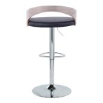 Grotto Mid-Century Modern Adjustable Swivel Barstool Chrome Grey (Set of 2) 17 Grotto Mid-Century Modern Adjustable Swivel Barstool Chrome Grey (Set of 2)
