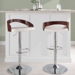 Grotto Mid-Century Modern Adjustable Swivel Barstool Chrome White (Set of 2) 11 Grotto Mid-Century Modern Adjustable Swivel Barstool Chrome White (Set of 2)