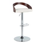 Grotto Mid-Century Modern Adjustable Swivel Barstool Chrome White (Set of 2) 14 Grotto Mid-Century Modern Adjustable Swivel Barstool Chrome White (Set of 2)