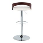 Grotto Mid-Century Modern Adjustable Swivel Barstool Chrome White (Set of 2) 17 Grotto Mid-Century Modern Adjustable Swivel Barstool Chrome White (Set of 2)