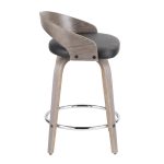 Grotto Mid-Century Modern Light Grey Swivel Counter Stools (Set of 2) 30 Grotto Mid-Century Modern Light Grey Swivel Counter Stools (Set of 2)
