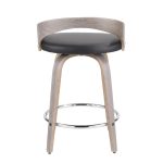 Grotto Mid-Century Modern Light Grey Swivel Counter Stools (Set of 2) 32 Grotto Mid-Century Modern Light Grey Swivel Counter Stools (Set of 2)